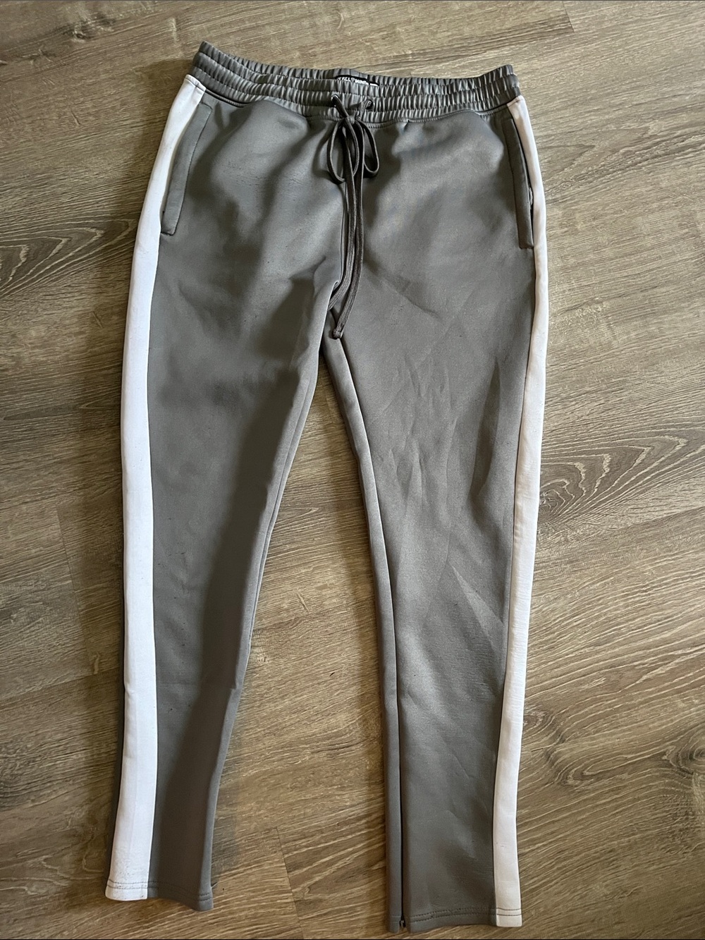 Men's Gray Joggers with White Side Stripe
